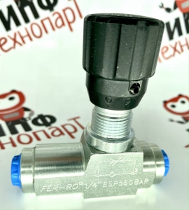 Дроссель гидравлический односторонний, с обратным клапаном 1/4`