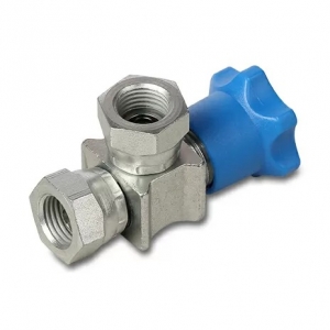 Вентиль под манометр 90 гр.1/4` EM9001C, гайка-гайка