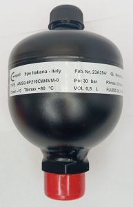 ГИДРОАККУМУЛЯТОР МЕМБРАННЫЙ. AMS 0,5lt P210bar, 1/2` BSP-M33x1,5, AMS0,5P210CW4VM-0/30