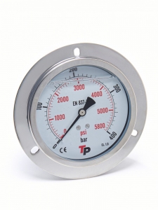 Манометр осевой с фланцем 100 мм 0-B400 bar 1/2BSP TP