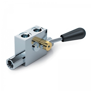 Двухсторонний гидрозамок (клапан) VBPDE 3/8`L C/RUBINETTO SX (левый)